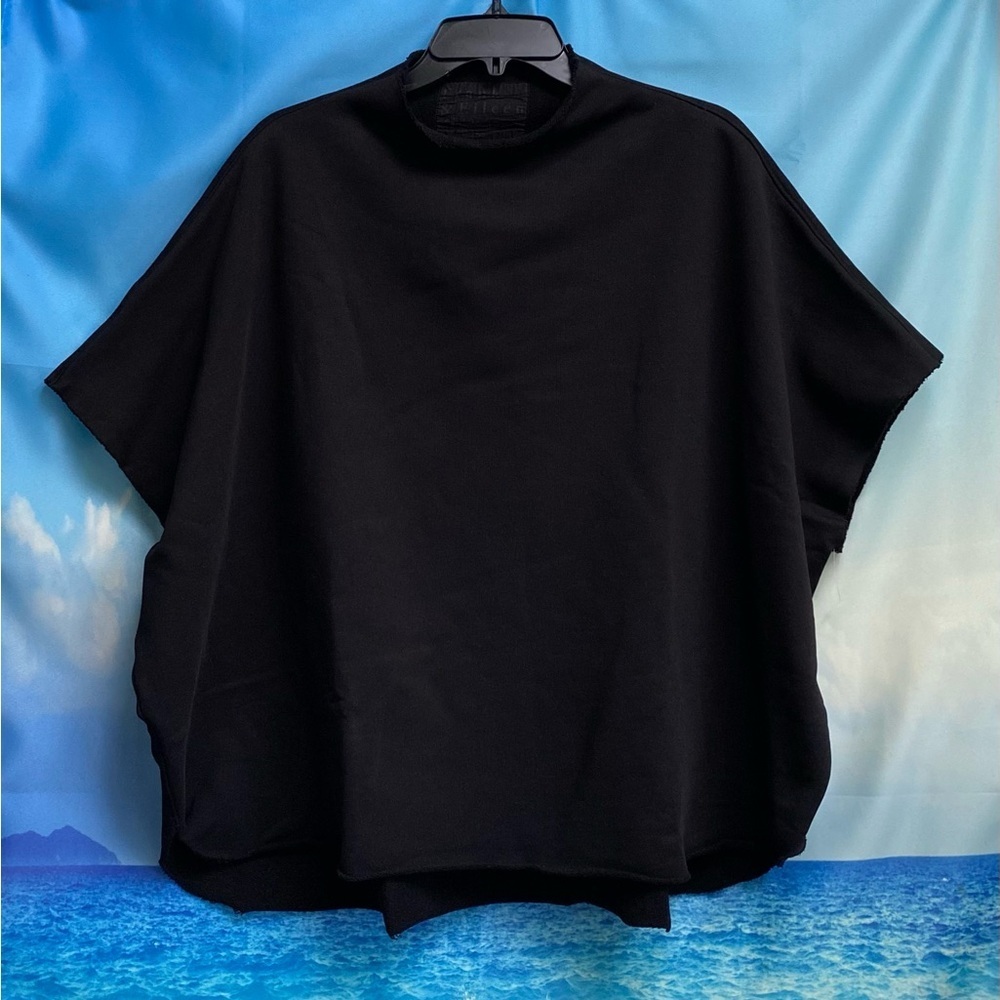 Frank & Eileen Audrey Funnel Neck Cotton Capelet Sweatshirt Size: OS Black - Picture 4 of 16